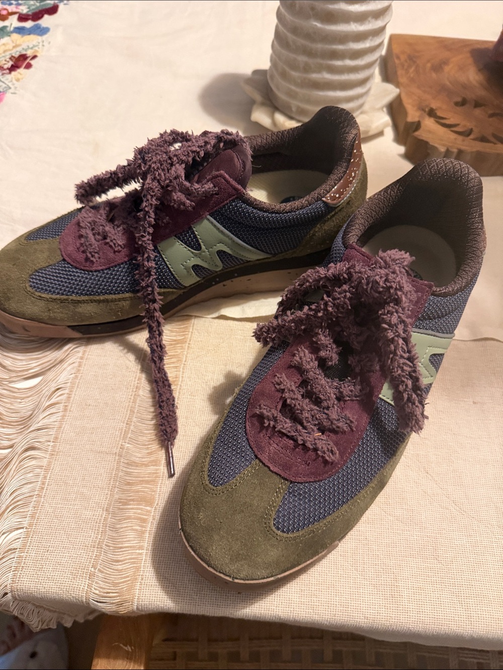 KARHU Women’s Olive Green and Plum Casual Sneakers